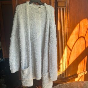 Fuzzy sweater cardigan